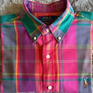 Polo by Ralph Lauren Pink, Orange Multi Plaid Button-Down Shirt